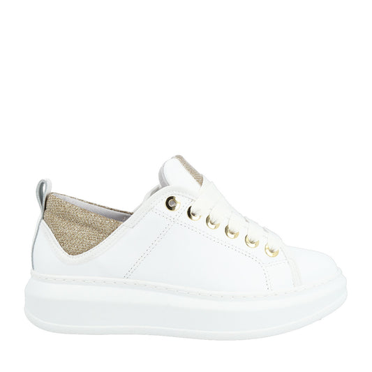 101.01.24GLD — SNEAKERS IN PELLE BACKTAIL BIANCO/PLATINO