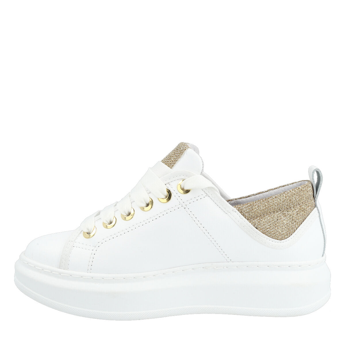 101.01.24GLD — SNEAKERS IN PELLE BACKTAIL BIANCO/PLATINO