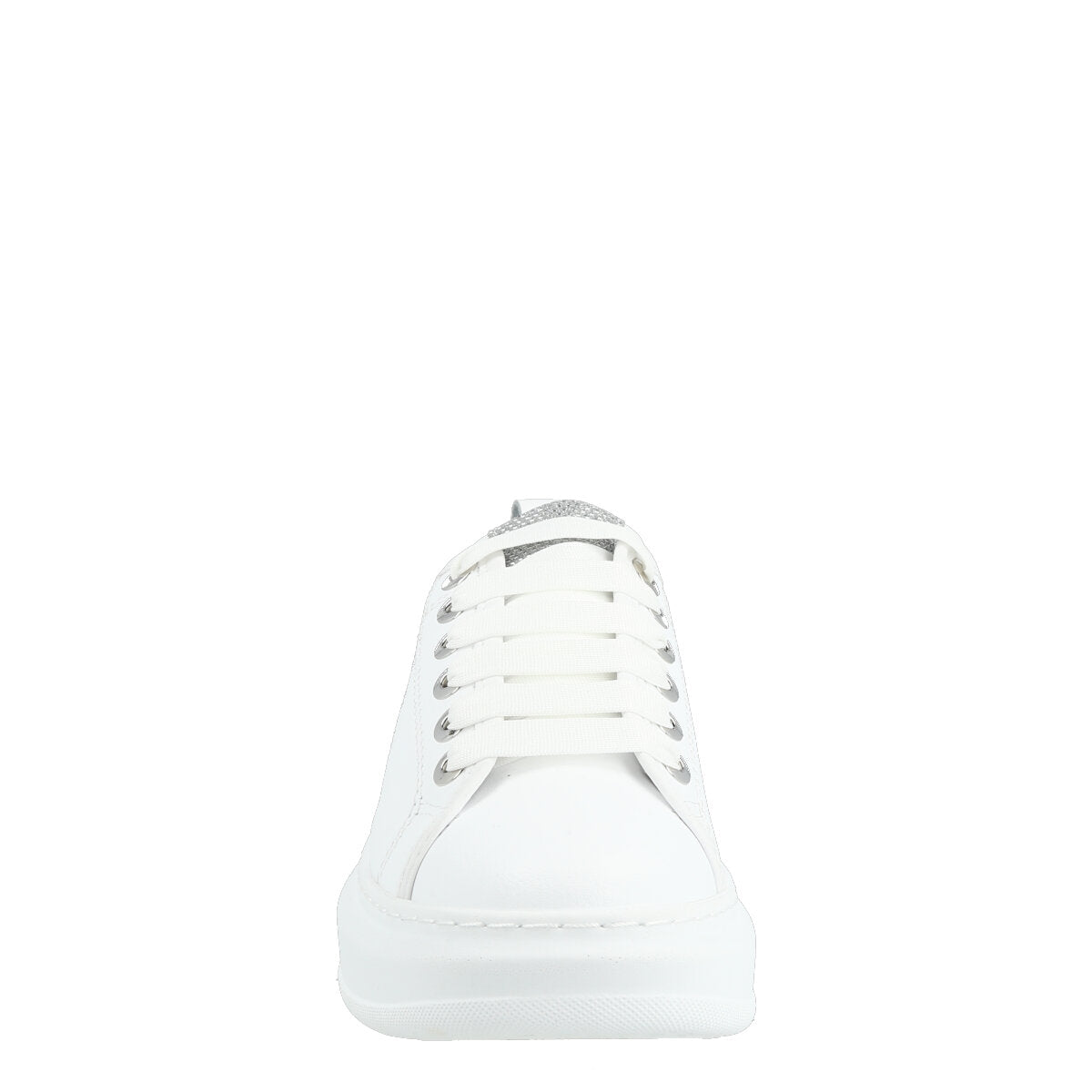 101.01.24SLV — SNEAKERS IN PELLE BACKTAIL BIANCO/ARGENTO