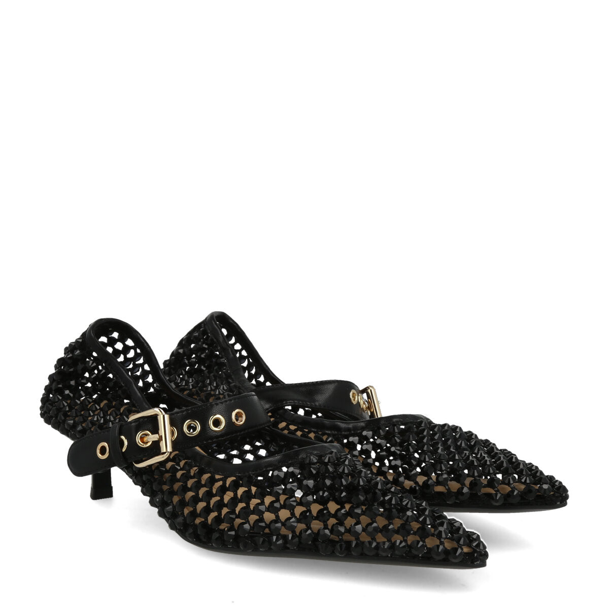 050.01.7STR.BLK — DECOLTE' IN STRASS NERO