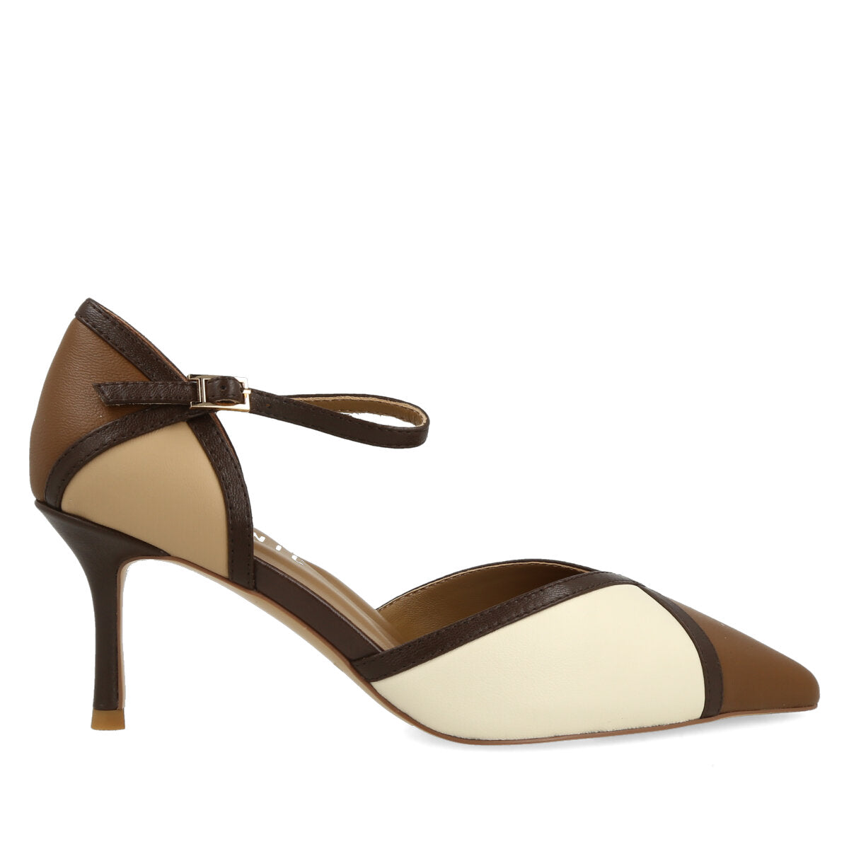 033.01.7NP.CNWB — DECOLTE' IN NAPPA CUOIO/NUDE/BIANCO PANNA/T. MORO