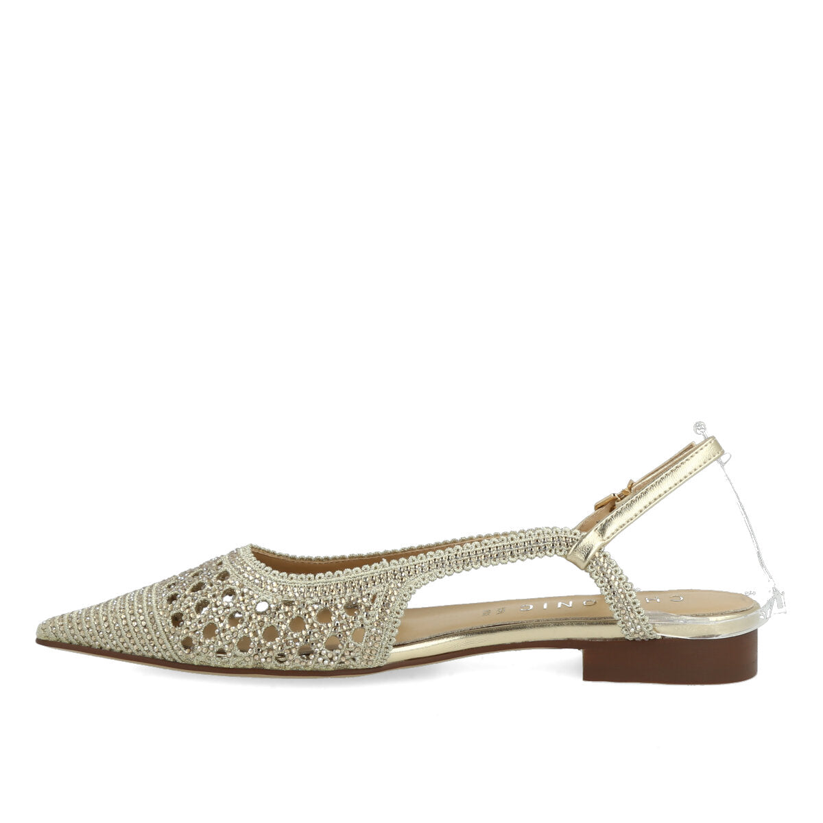 1033.01.7TR.GLD — CHANEL IN TRAFORATO STRASS ORO