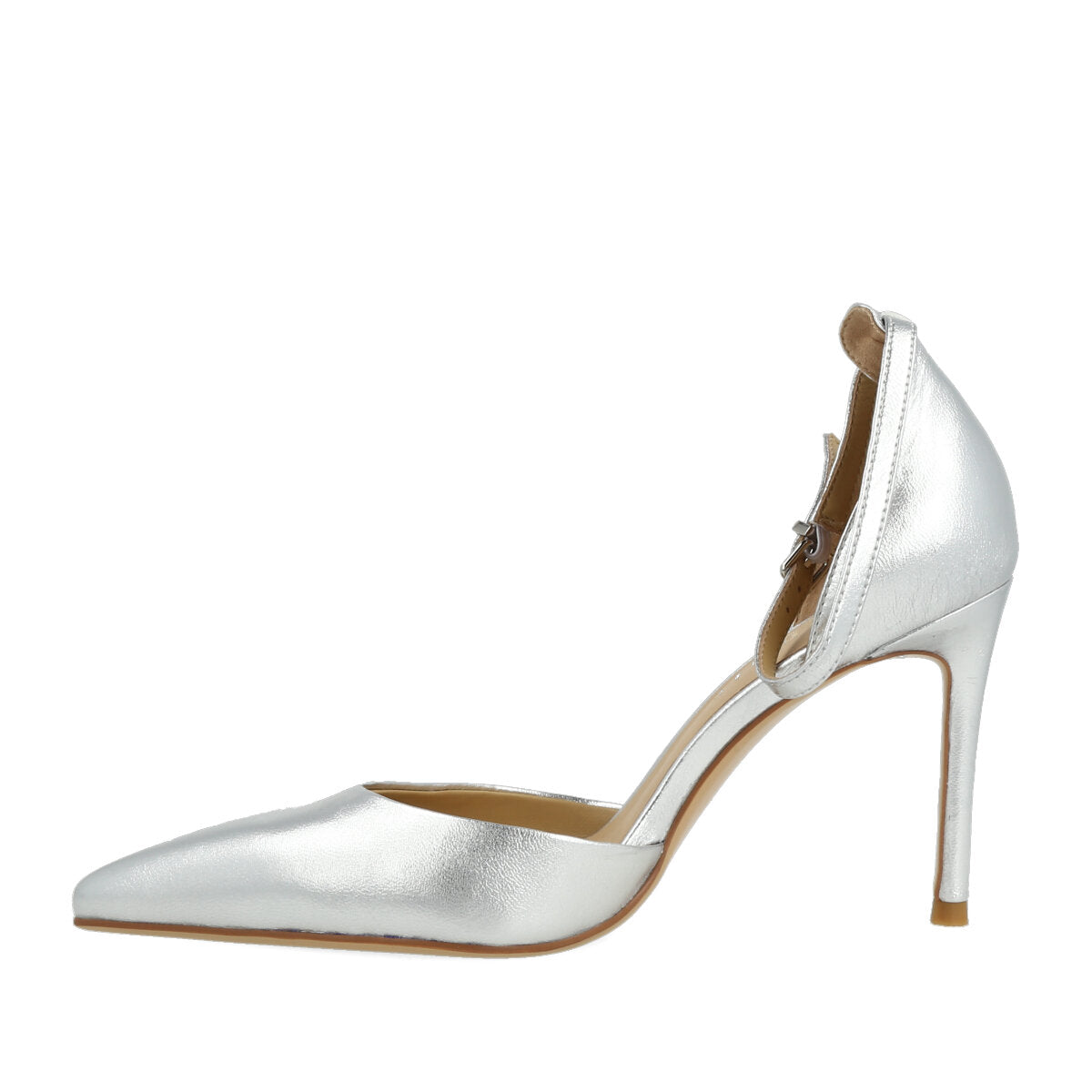 004.01.7MT.SLV — DECOLTE' IN NAPPA METAL ARGENTO