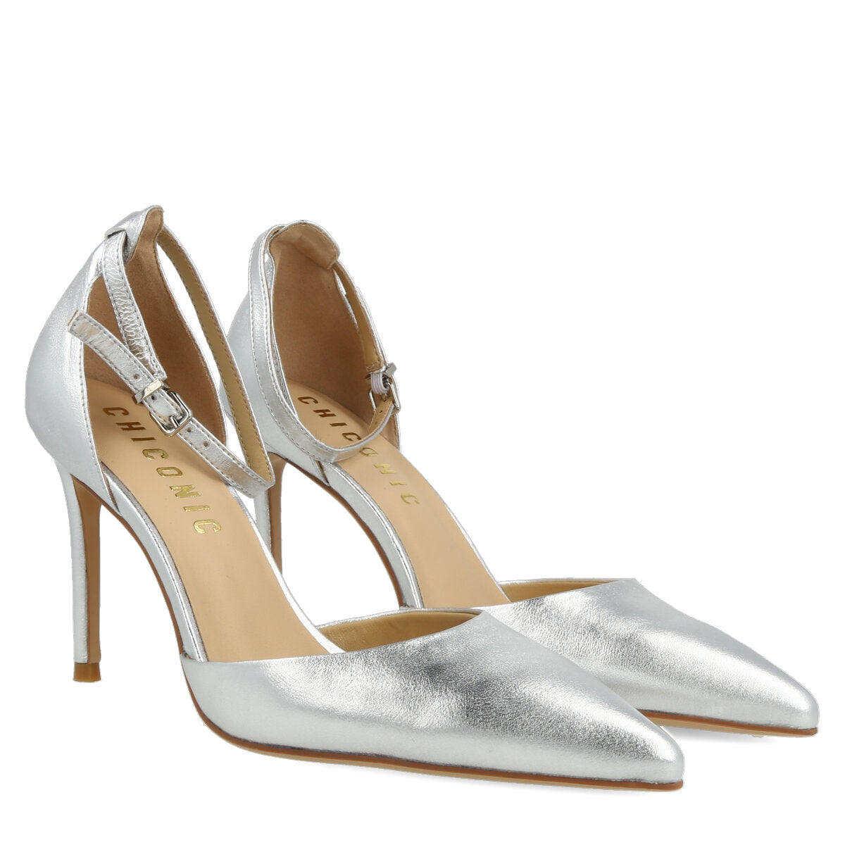 004.01.7MT.SLV — DECOLTE' IN NAPPA METAL ARGENTO