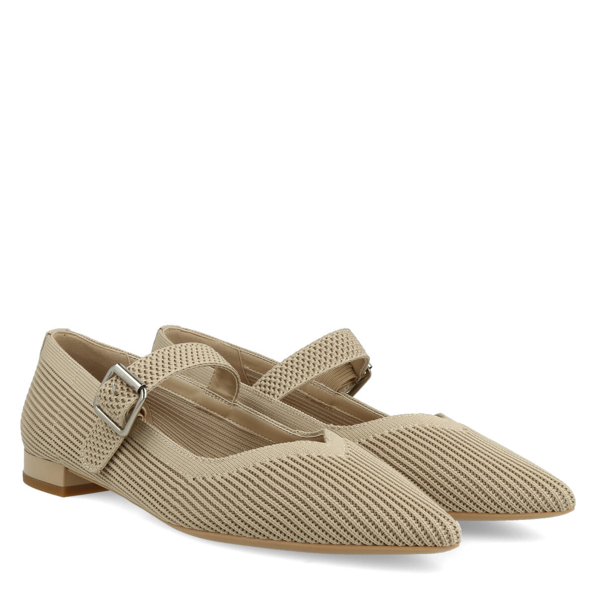 522.01.26BGE —BALLERINA CON CINTURINO IN FLYKNIT BEIGE