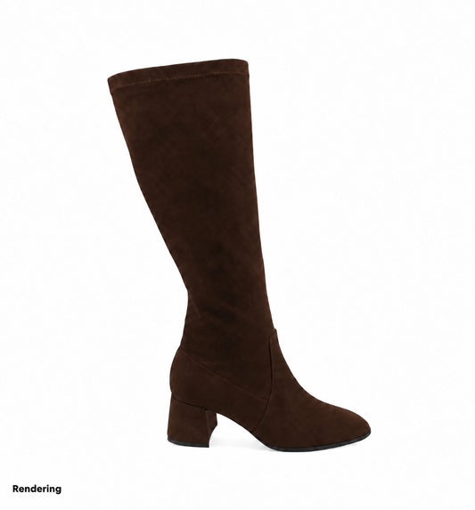 611.02.25S.DKB — STIVALE IN ECO SUEDE DK BROWN