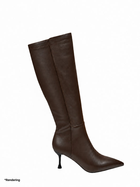664.02.26P.DKB — STIVALE IN ECO LEATHER DK BROWN