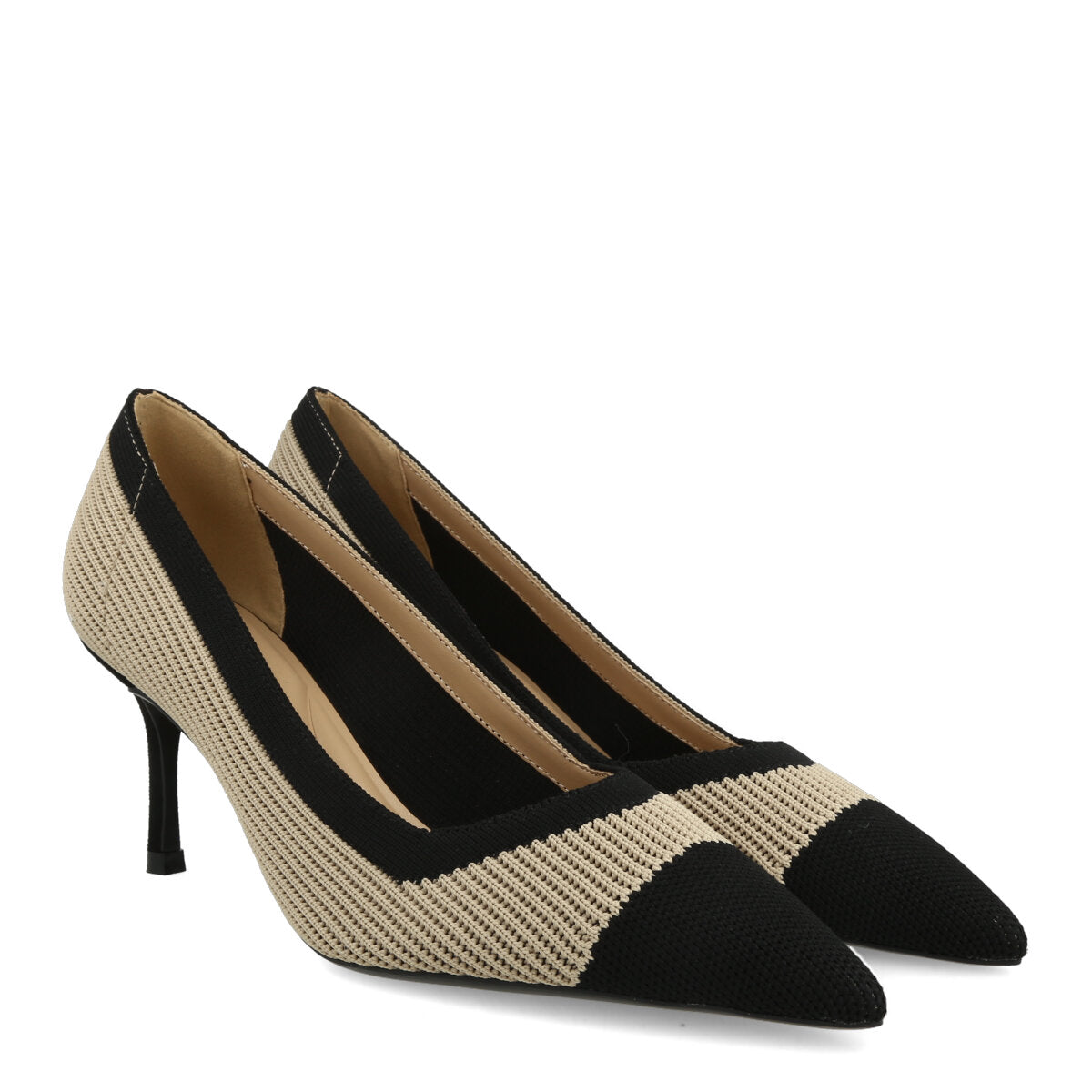1006.01.7FK.BLKBG — DECOLTE' IN FLYKNIT NERO/BEIGE